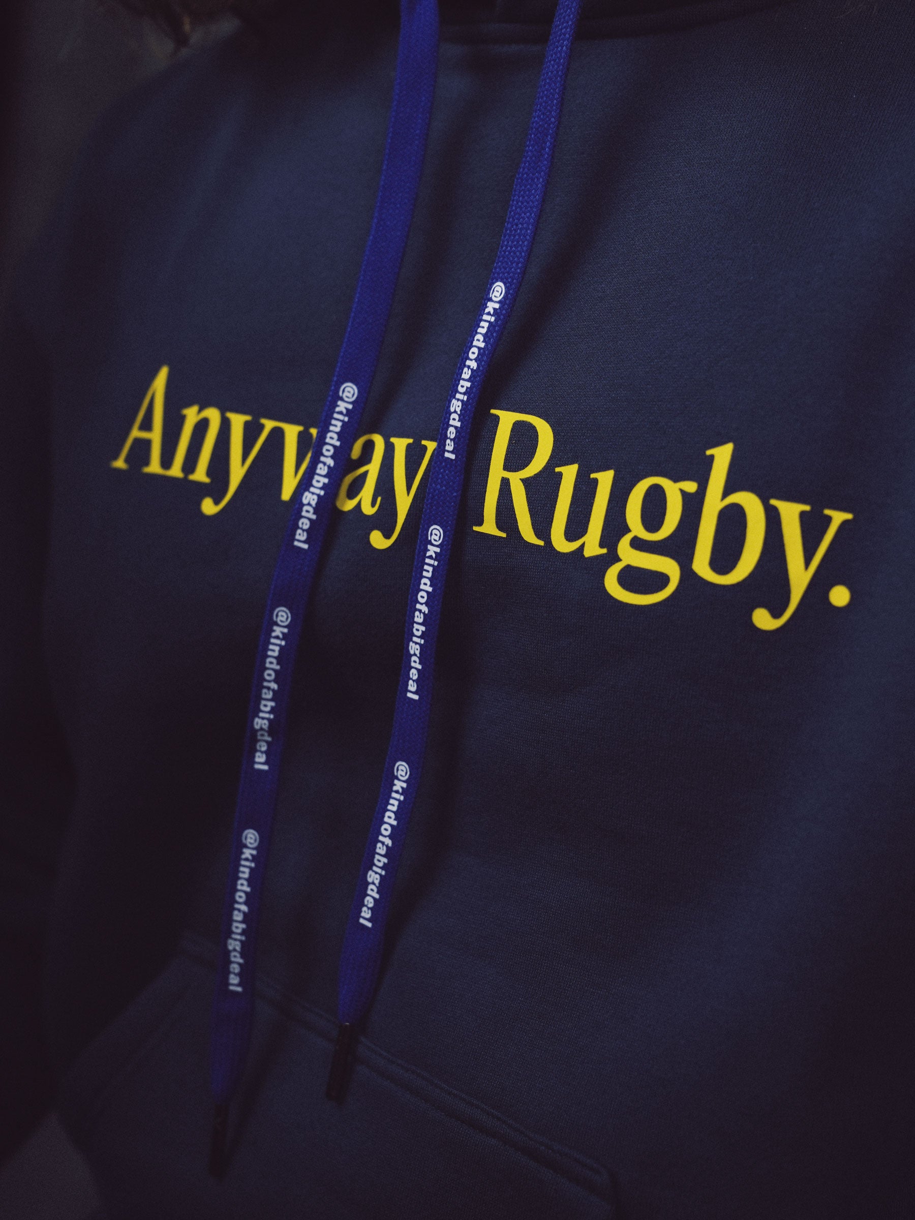 Anyway, Rugby. Hoodie - Navy/Gold