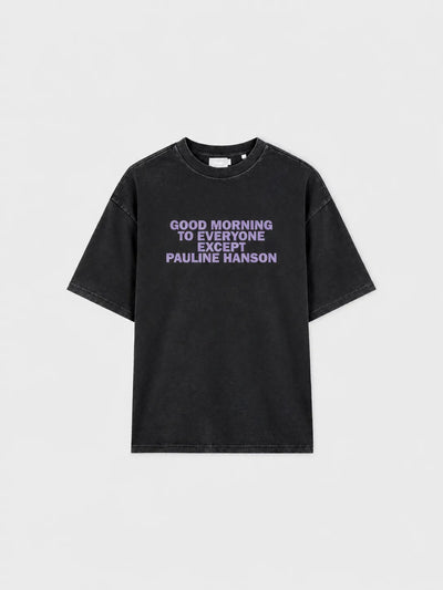 Good Morning T-shirt – Washed Black & Lavendar