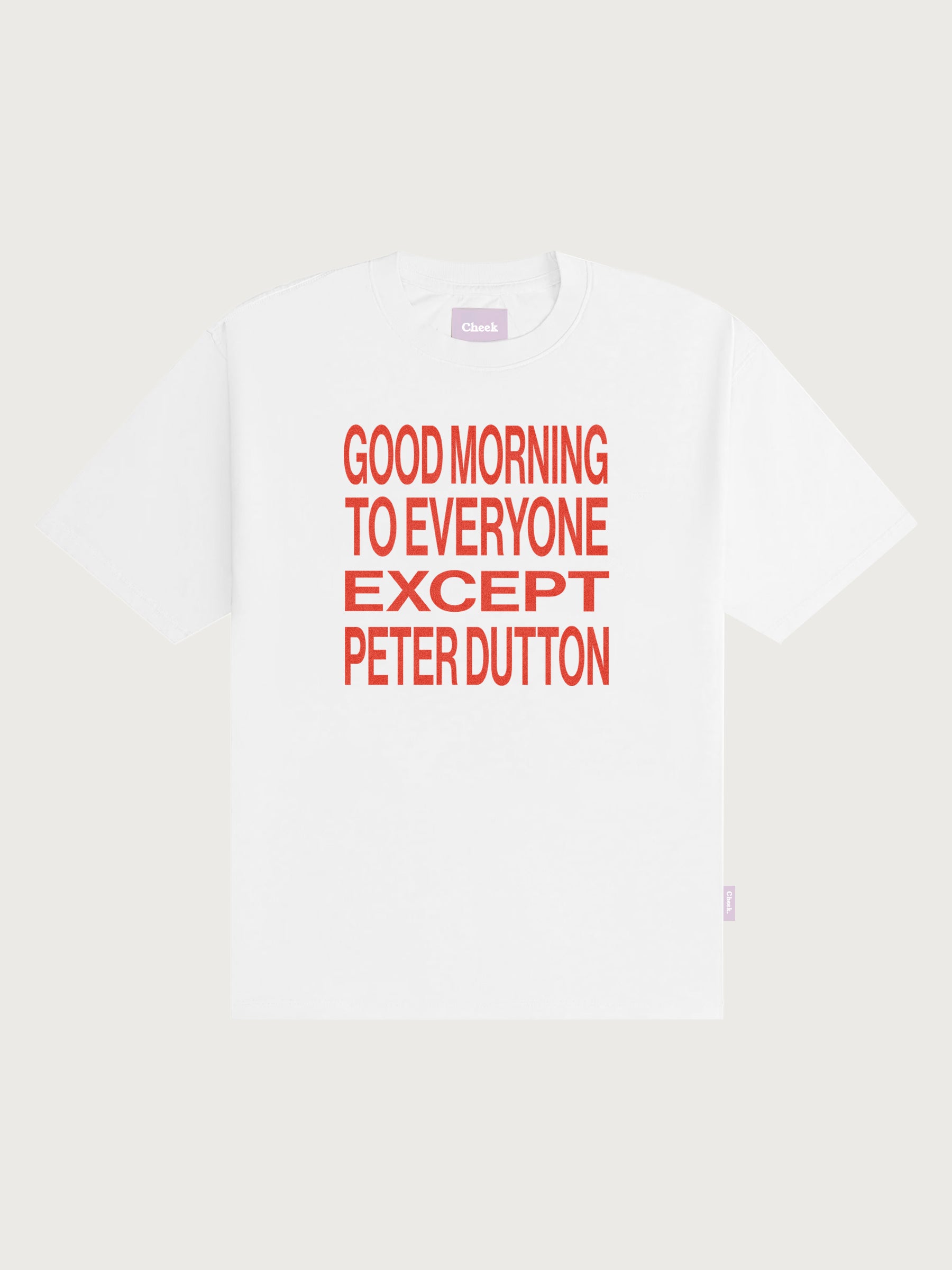 'Good morning to everyone except Peter Dutton' Unisex T-shirt - White