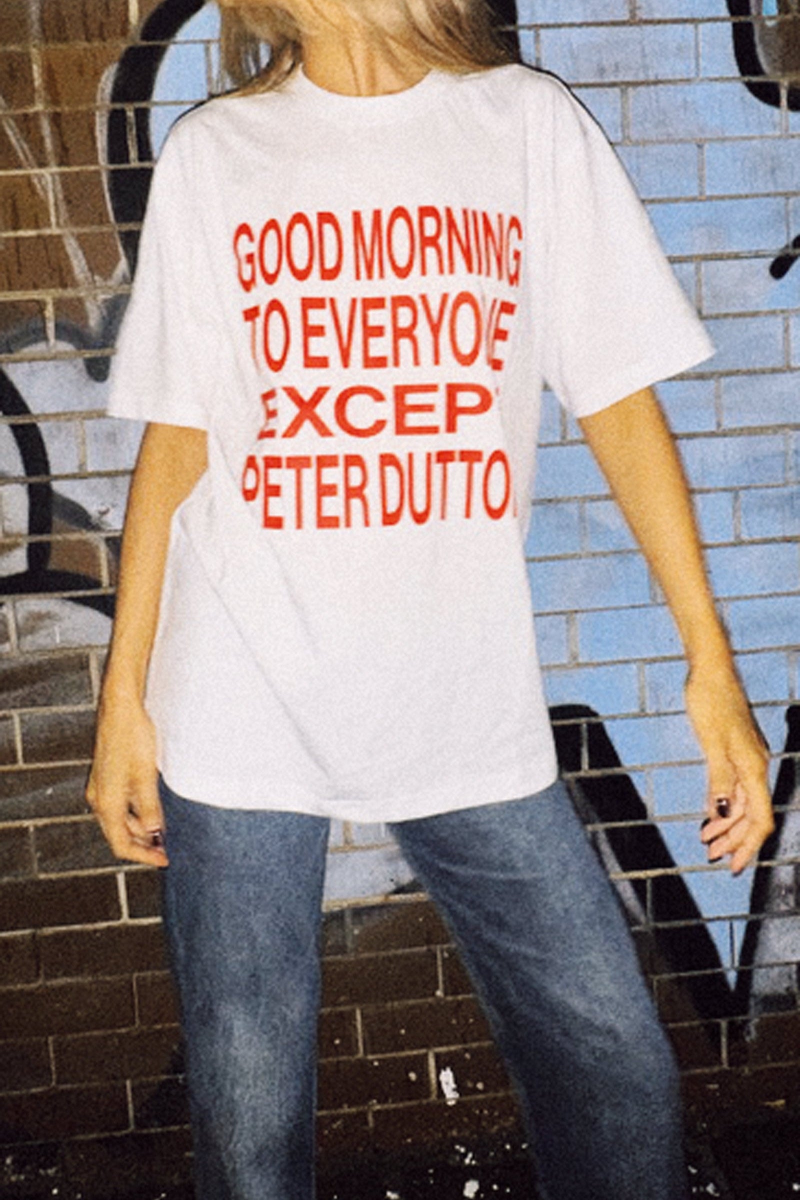 'Good morning to everyone except Peter Dutton' Unisex T-shirt - White
