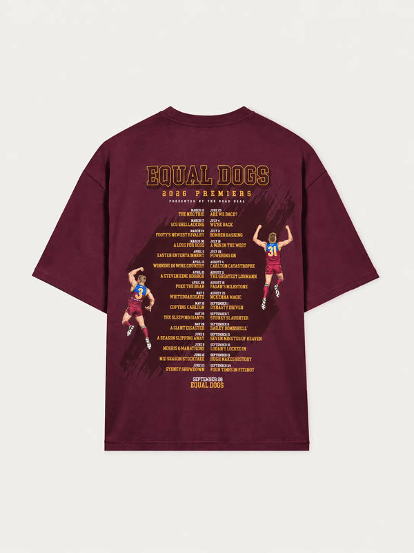 Equal Dogs T-shirt - Maroon