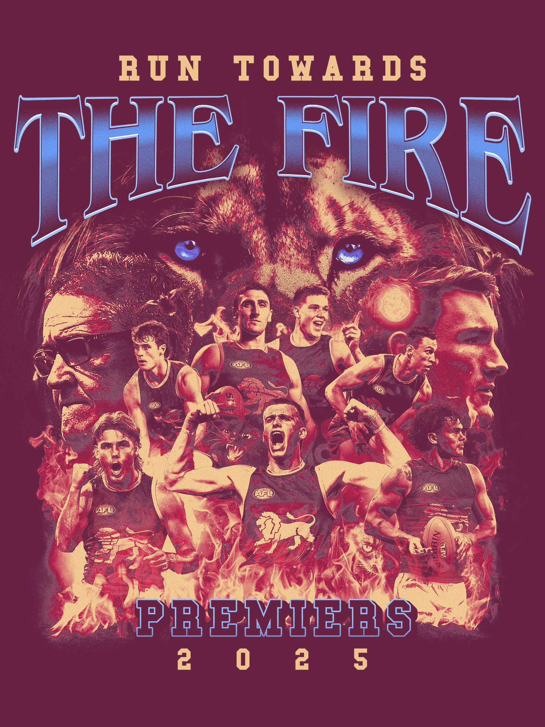 Run Towards The Fire Premiers 2025 T-shirt - Maroon