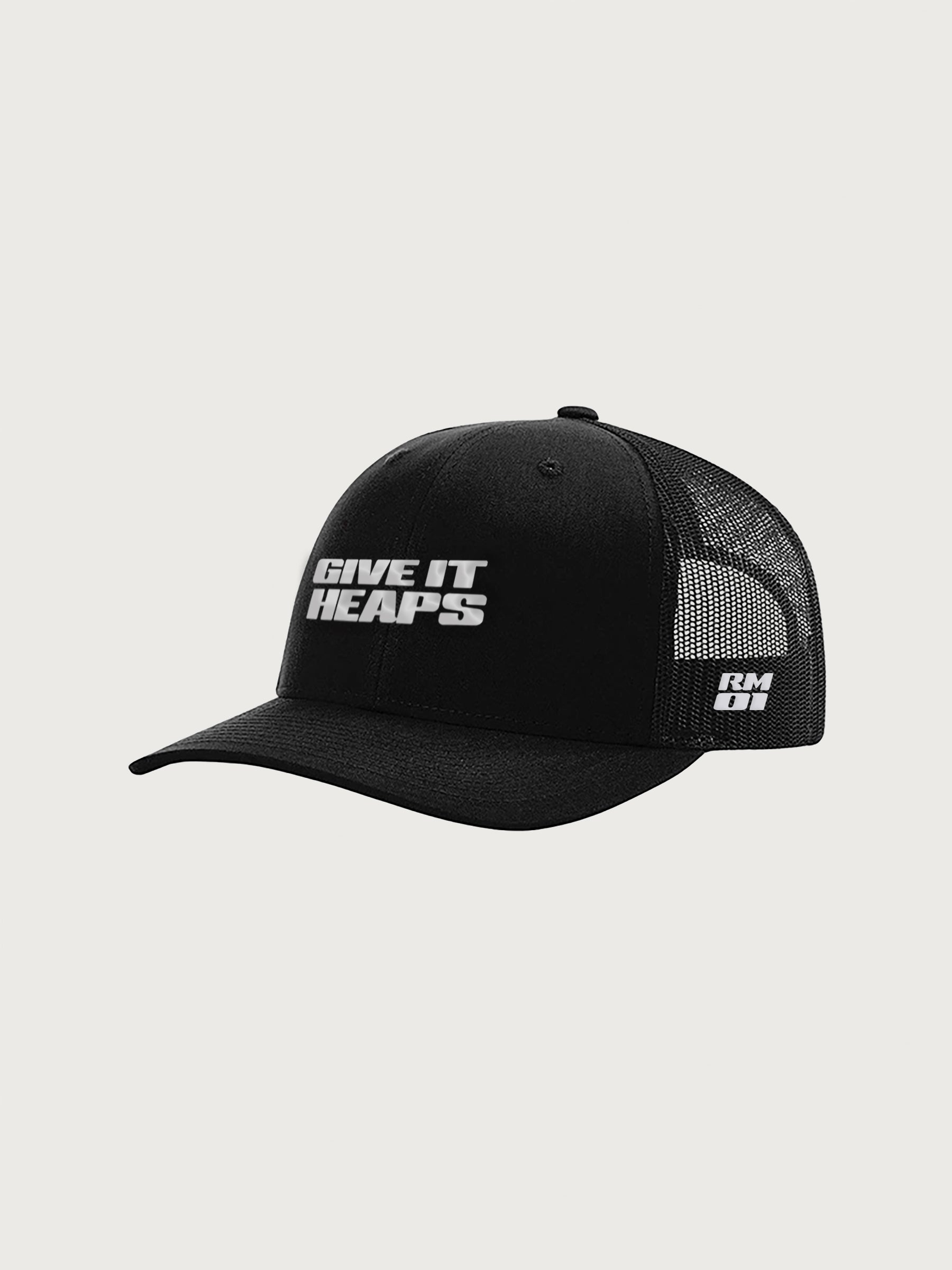 Give it Heaps Trucker Hat - Crystal Black