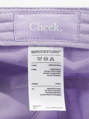 Cheek Hat - Lilac with white logo