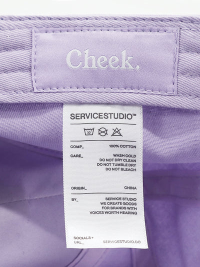 Cheek Hat - Lilac with white logo