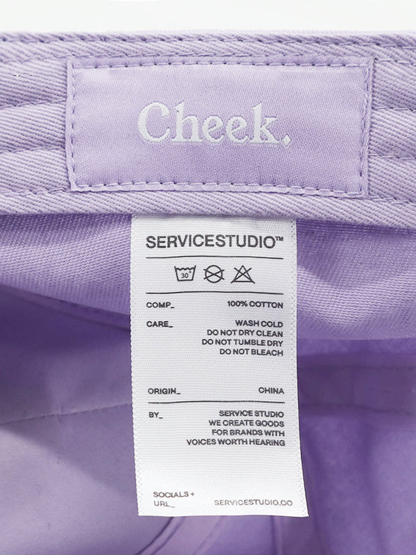 Cheek Hat - Lilac with white logo