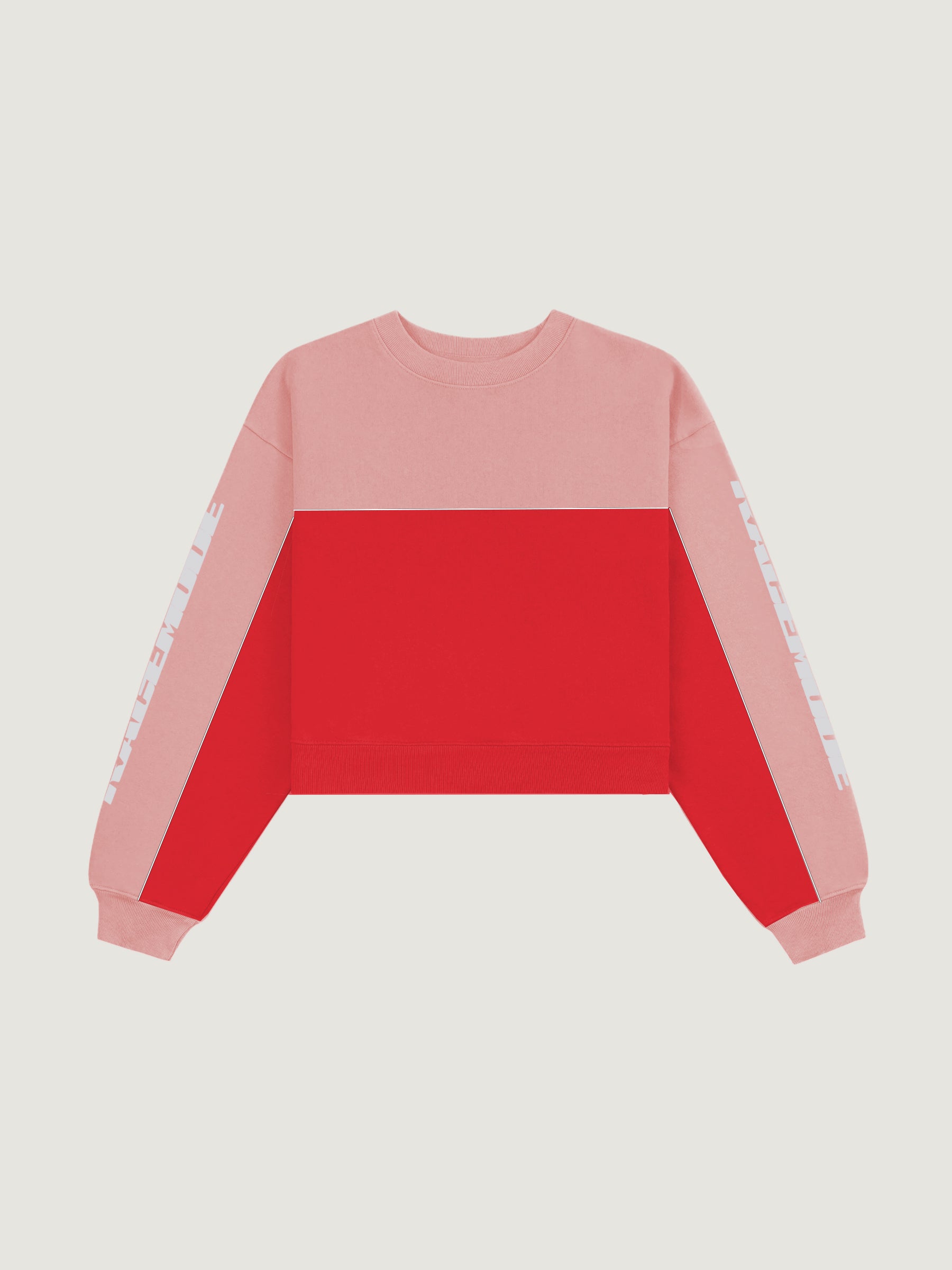 Sportline Crop Sweater - Blush/Racing Red