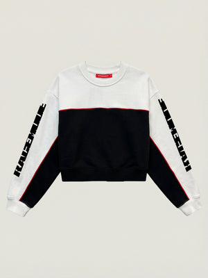 Sportline Crop Sweater - Championship White/Crystal Black