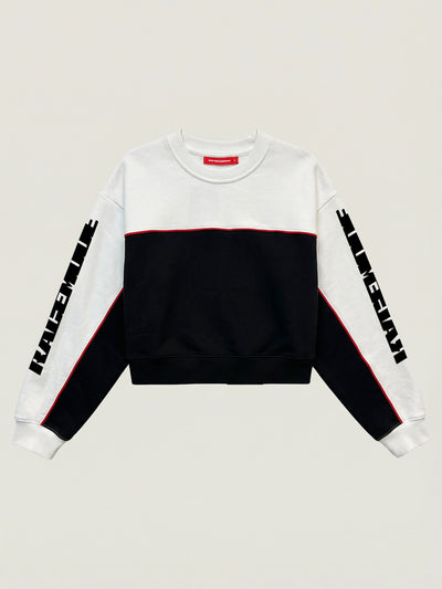 Sportline Crop Sweater - Championship White/Crystal Black