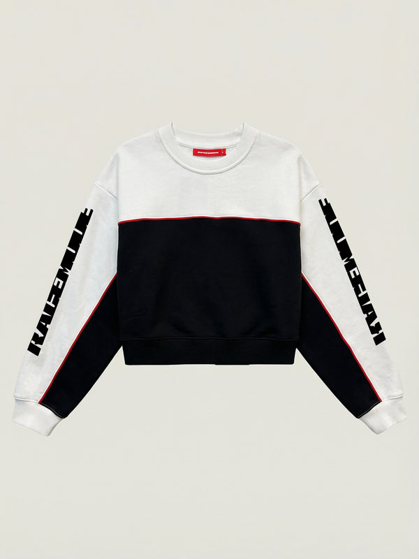 Sportline Crop Sweater - Championship White/Crystal Black