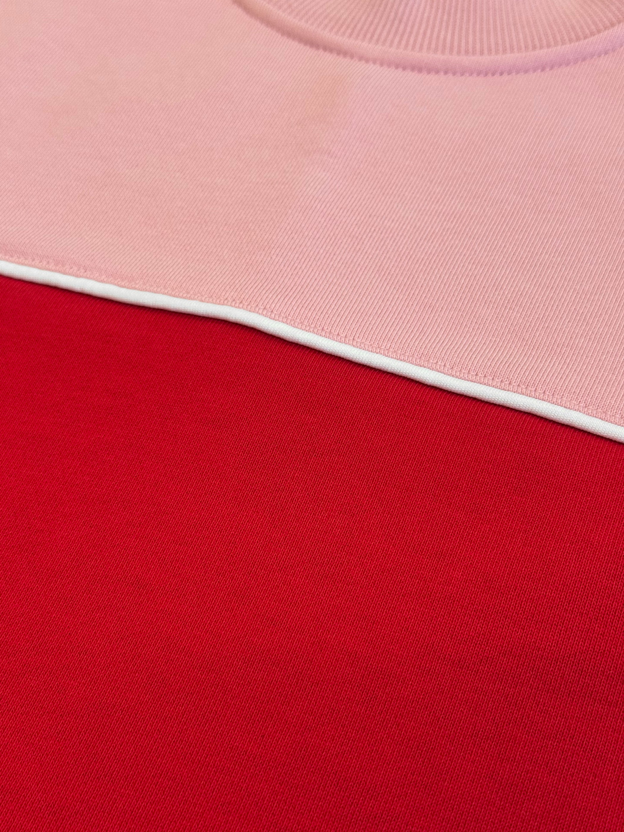 Sportline Crop Sweater - Blush/Racing Red