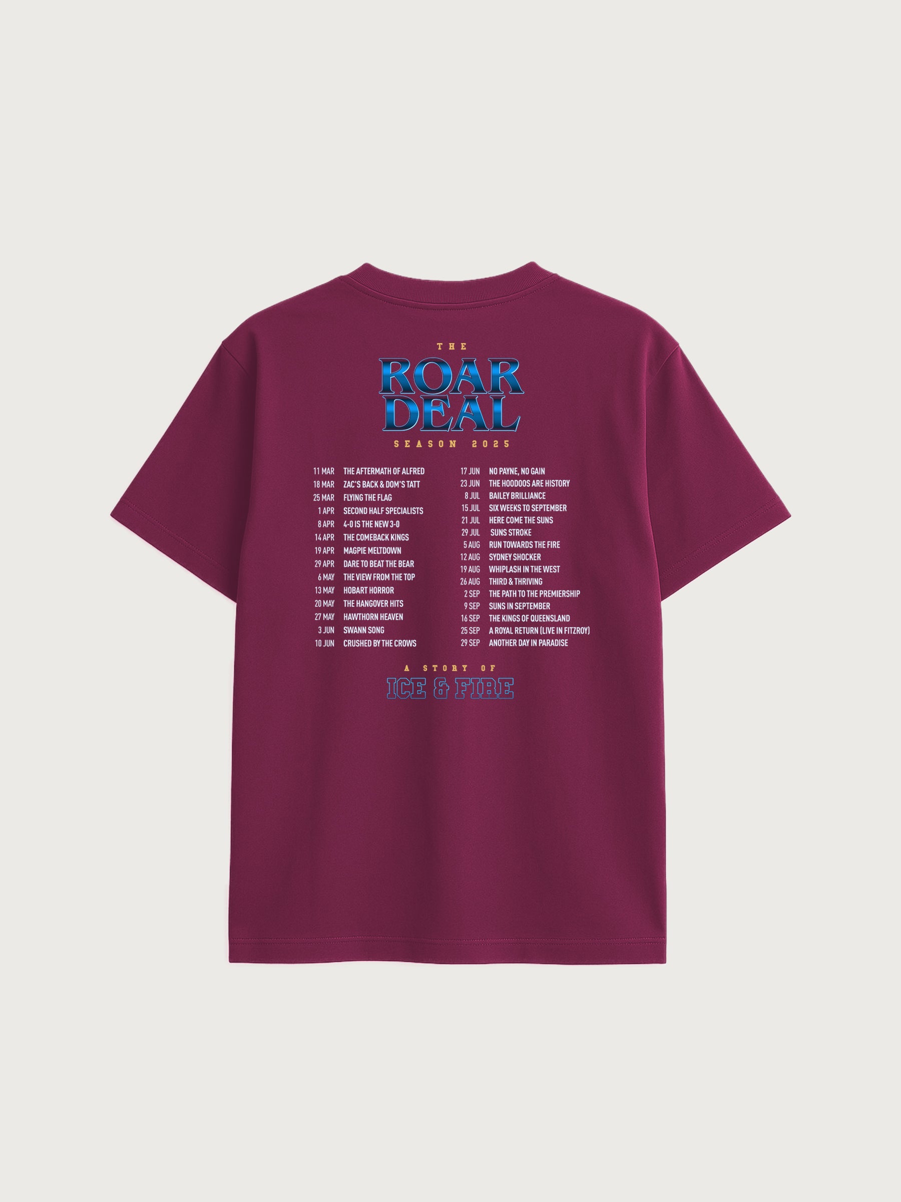 Run Towards The Fire Premiers 2025 T-shirt - Maroon