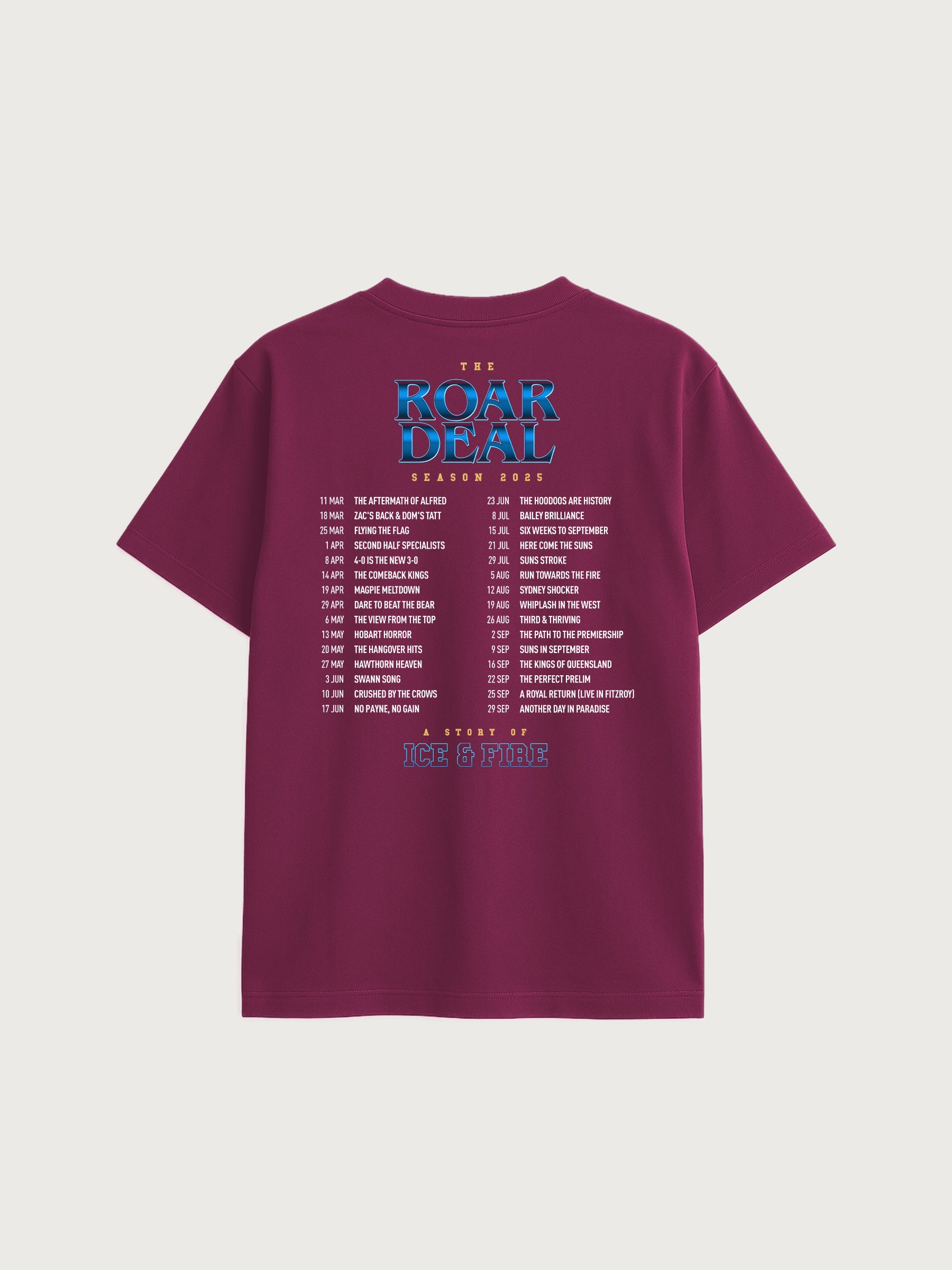 Run Towards The Fire Premiers 2025 T-shirt - Maroon