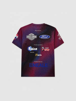 Victory Lap Running Tee - Maroon Blue Halftone