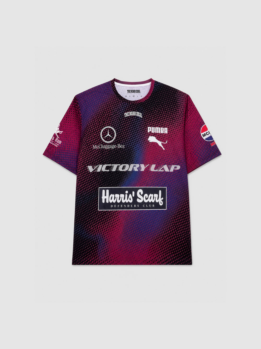 Victory Lap Running Tee - Maroon Blue Halftone