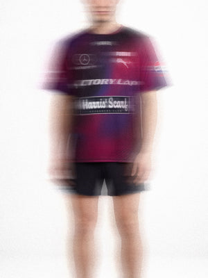 Victory Lap Running Tee - Maroon Blue Halftone
