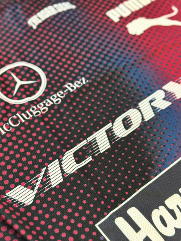 Victory Lap Running Tee - Maroon Blue Halftone